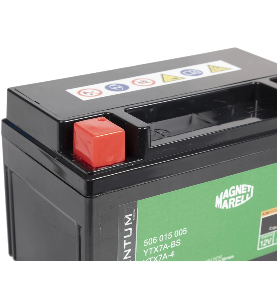 Magneti marelli batteria moto e scooter 7ah 12v 90a tecnologia agm sigillata polo positivo sinistro